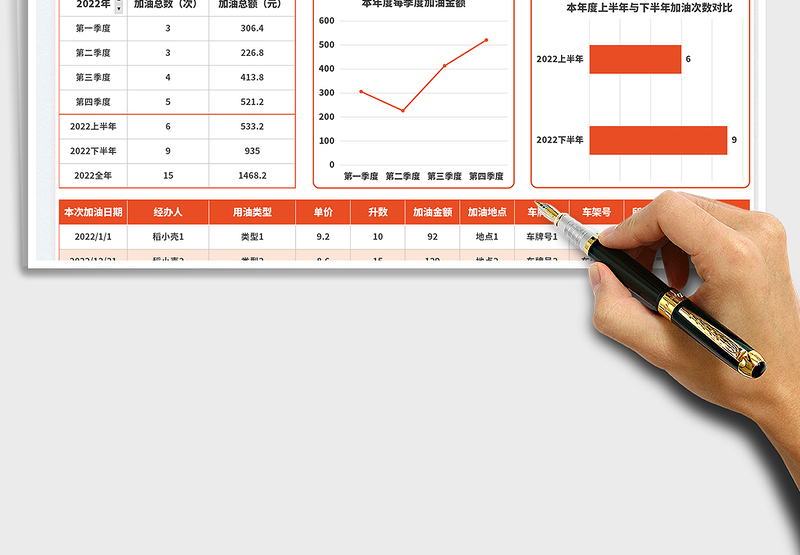 2025加油记录表免费下载