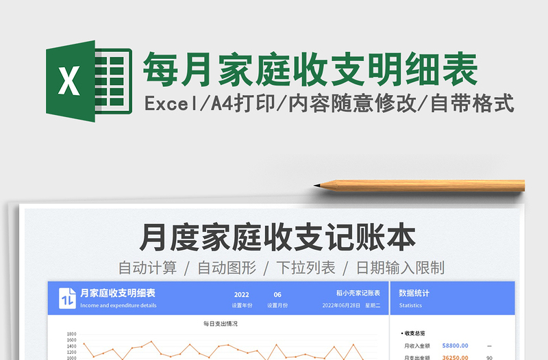 2025每月家庭收支明细表免费下载