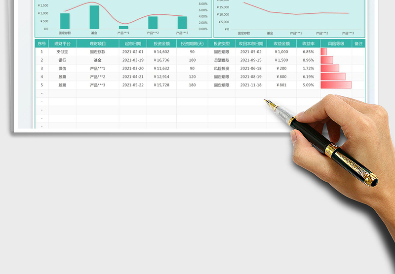 2024投资理财收益表exce表格