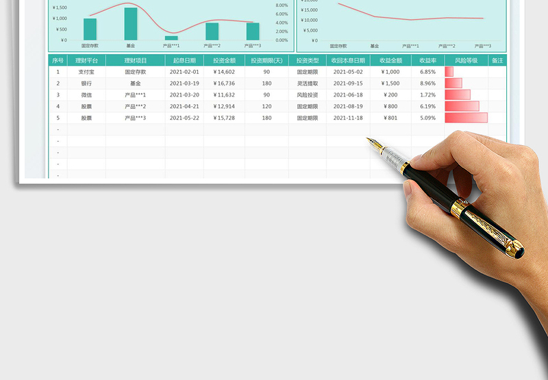 2024投资理财收益表exce表格免费下载
