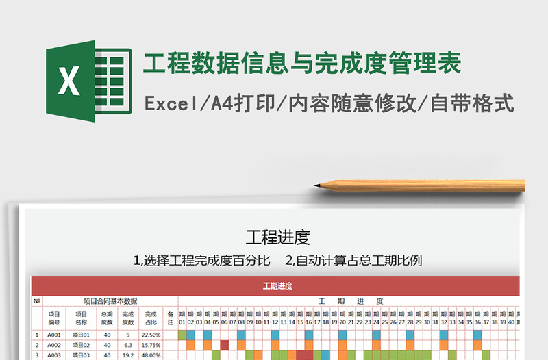 2025年工程数据信息与完成度管理表