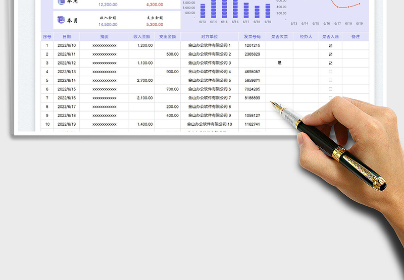 2025财务内账收入支出记账表免费下载