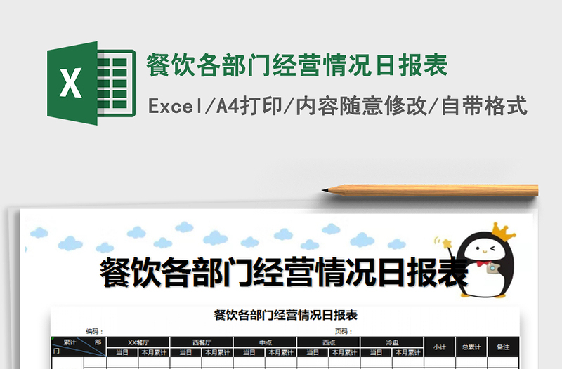 2025年餐饮各部门经营情况日报表