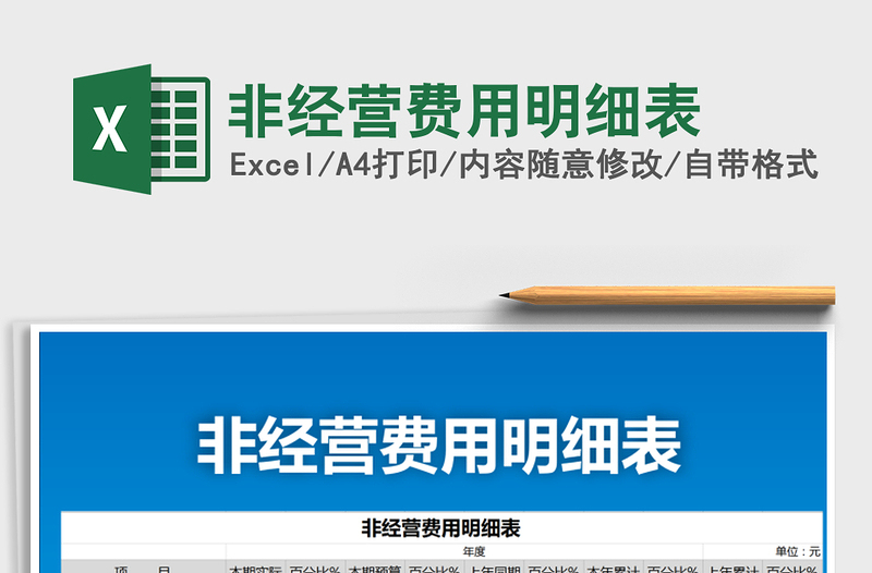 2025年非经营费用明细表免费下载