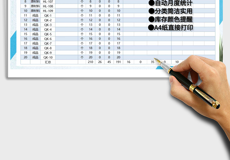 2025年仓库进出仓表格—分类简洁—自动统计