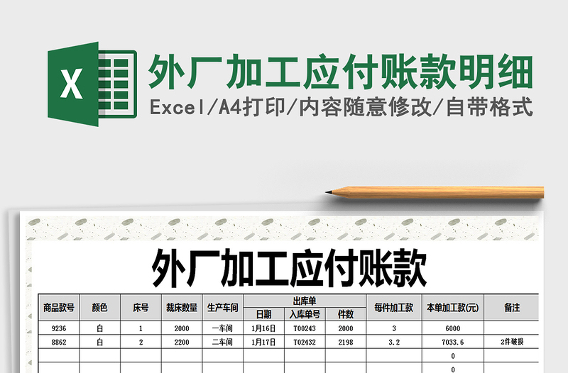 2025年外厂加工应付账款明细