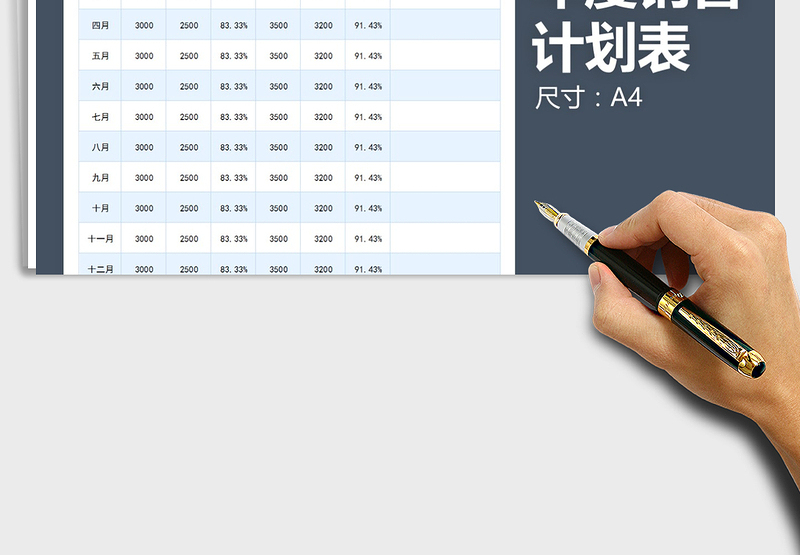 2025年年度销售计划表——表格样式