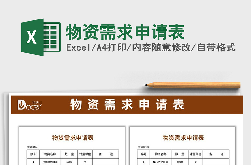 2025年物资需求申请表