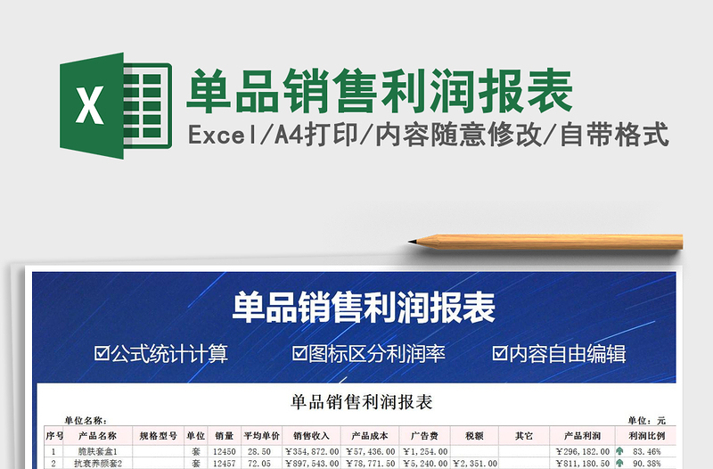 2025年单品销售利润报表