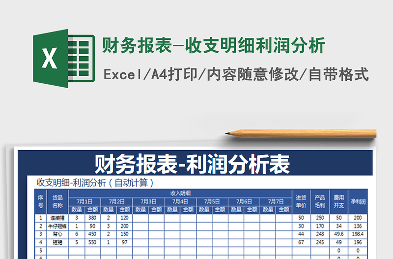 2025年财务报表-收支明细利润分析