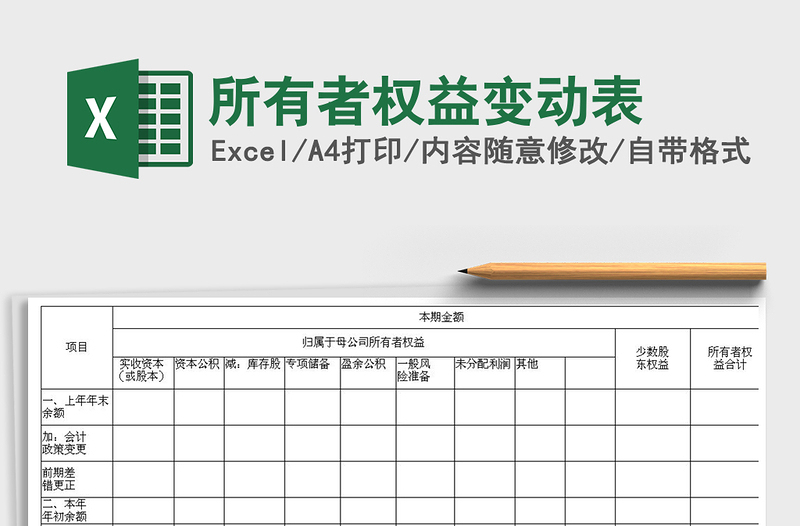 2024年所有者权益变动表免费下载