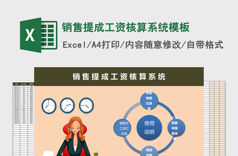 销售提成工资核算系统excel模板