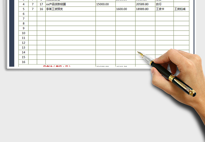 2024年现金日记账流水