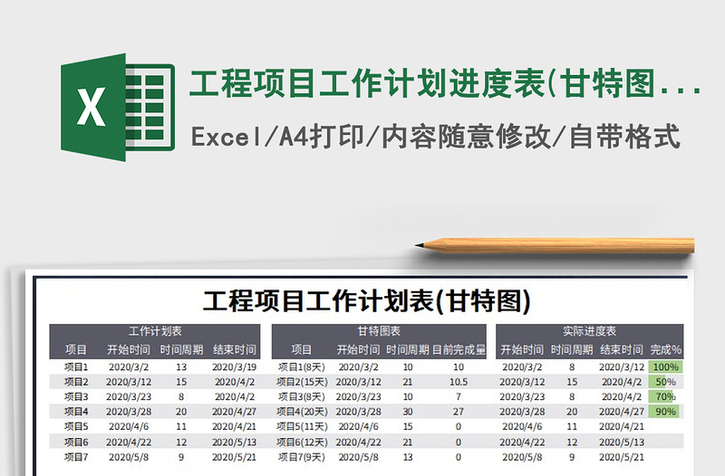 2024年工程项目工作计划进度表(甘特图)免费下载