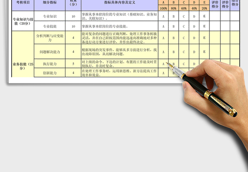 2024年一般员工绩效考核表模板（通用版）免费下载