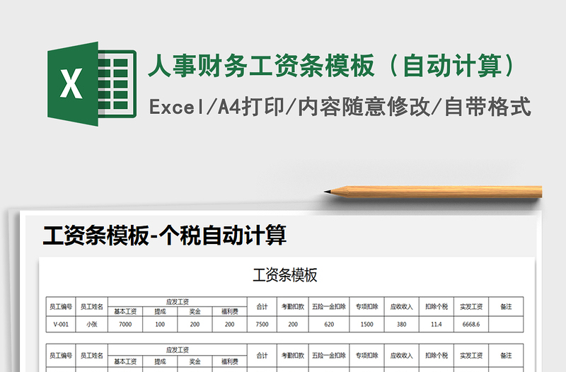 2025年人事财务工资条模板（自动计算）