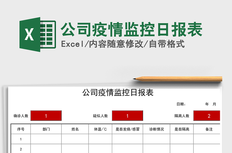 公司疫情监控日报表