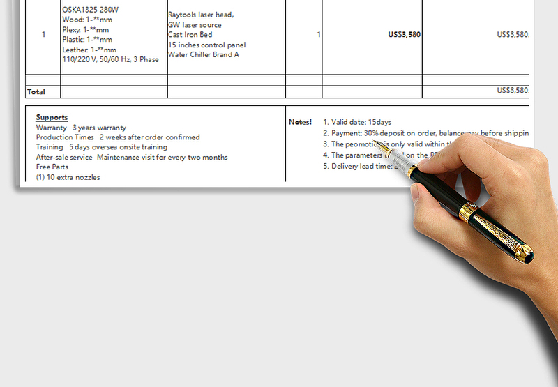 2025年英文报价单大型机器