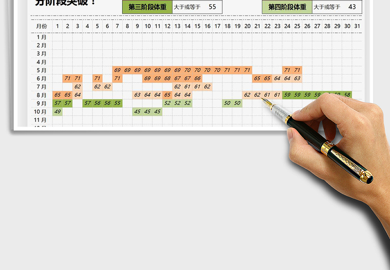 2025减肥体重登记表-可记录一整年免费下载