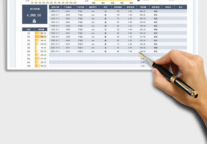2025销售明细管理表-全年统计免费下载