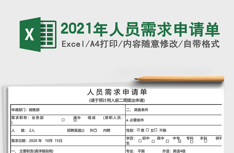 2025年人员需求申请单