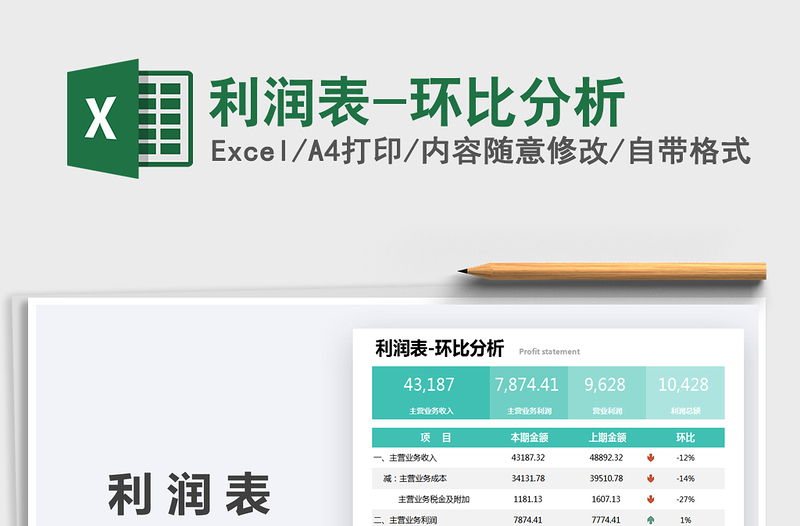 2025利润表-环比分析免费下载