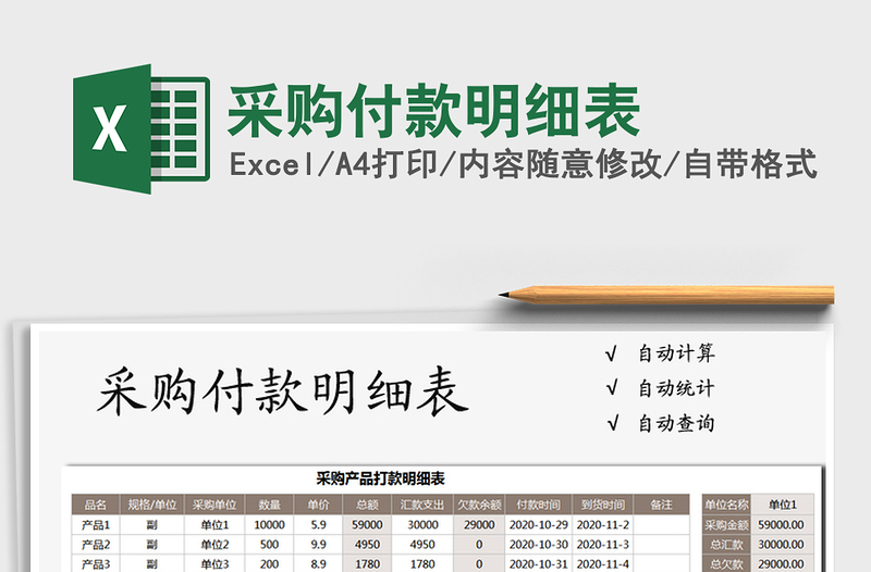 2025年采购付款明细表