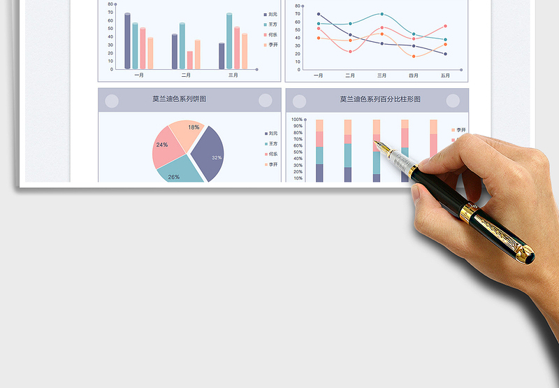 2024莫兰迪系列图表exce表格