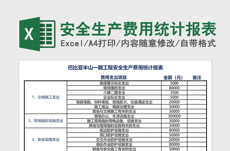 安全生产费用统计报表免费下载