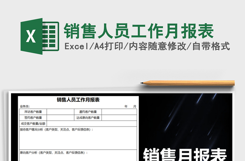 2025年销售人员工作月报表