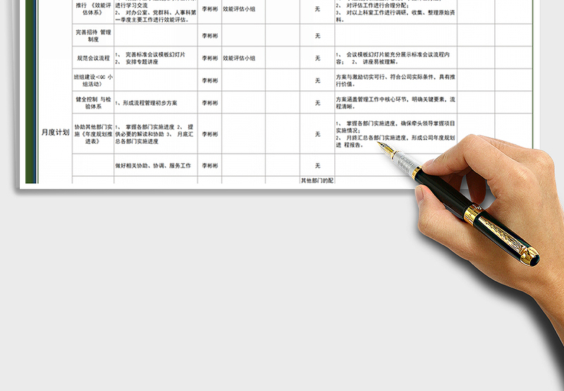 2024年月度工作计划明细表免费下载