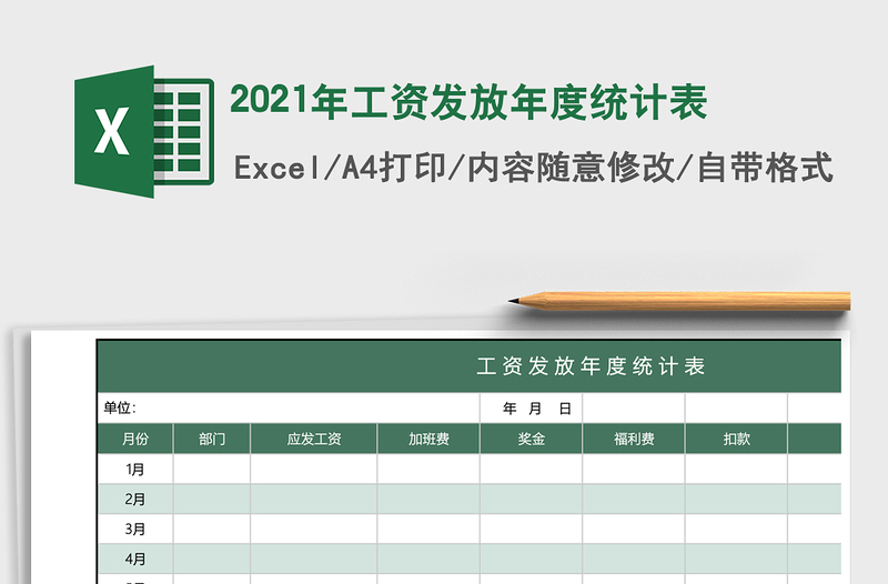 2025年工资发放年度统计表