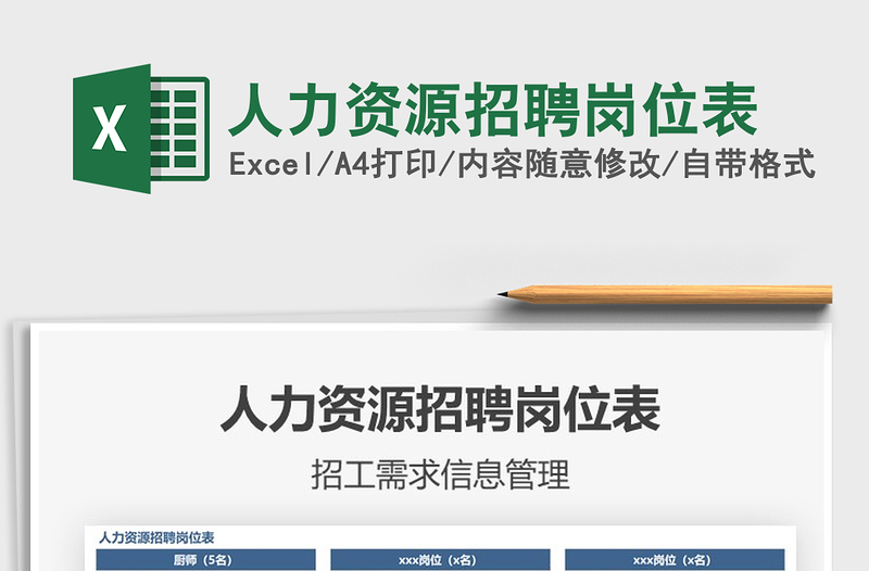 2025年人力资源招聘岗位表