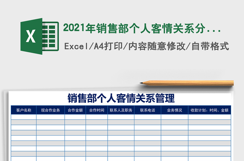 2025年销售部个人客情关系分析表