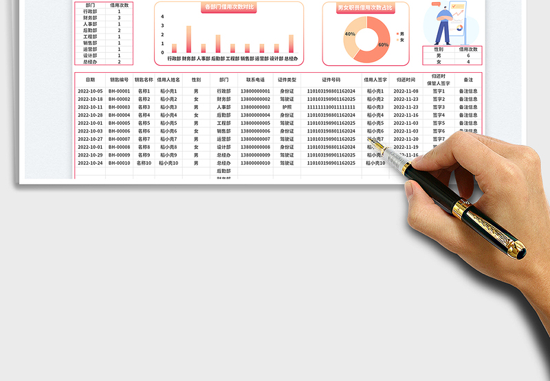 2025车辆钥匙借用管理表免费下载