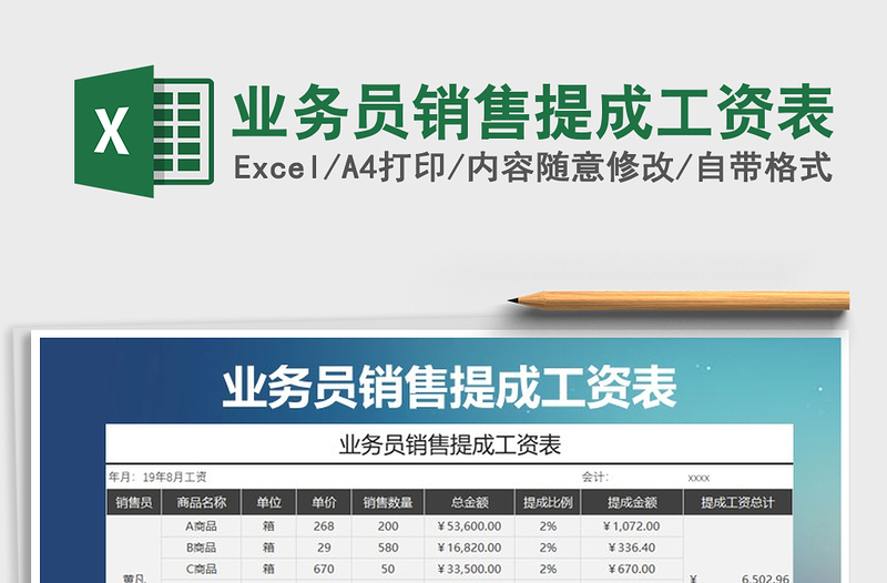 2025年业务员销售提成工资表