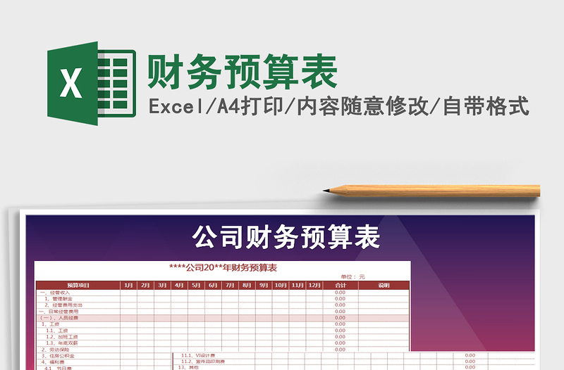 2025年财务预算表