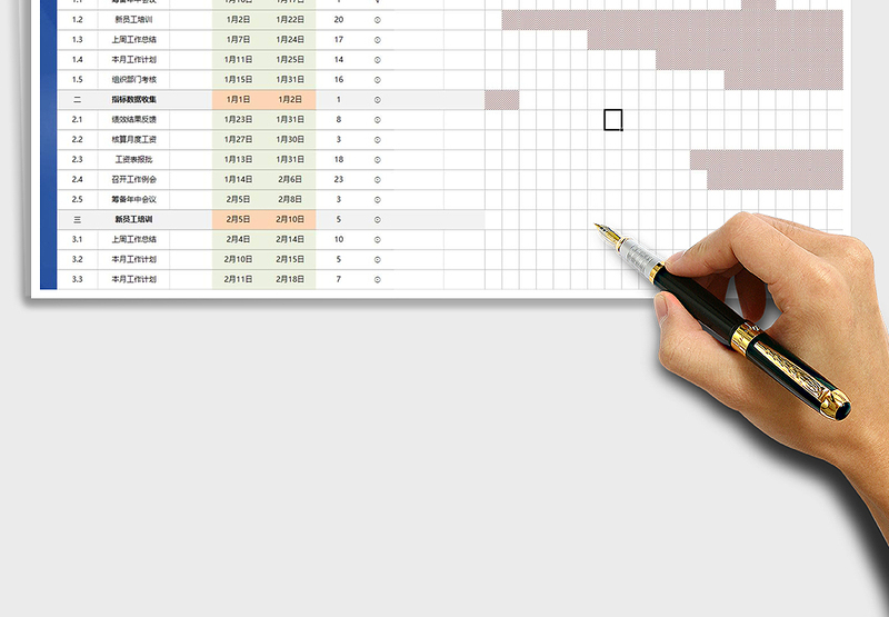 2024年项目工作计划甘特图（自动作图)