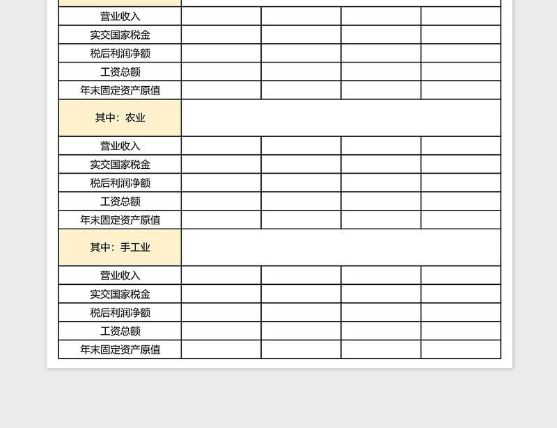 乡镇企业财务状况表excel表格模板