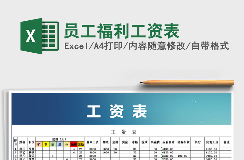 2025年员工福利工资表