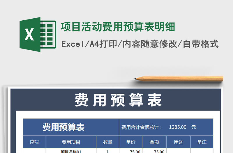 2024年项目活动费用预算表明细