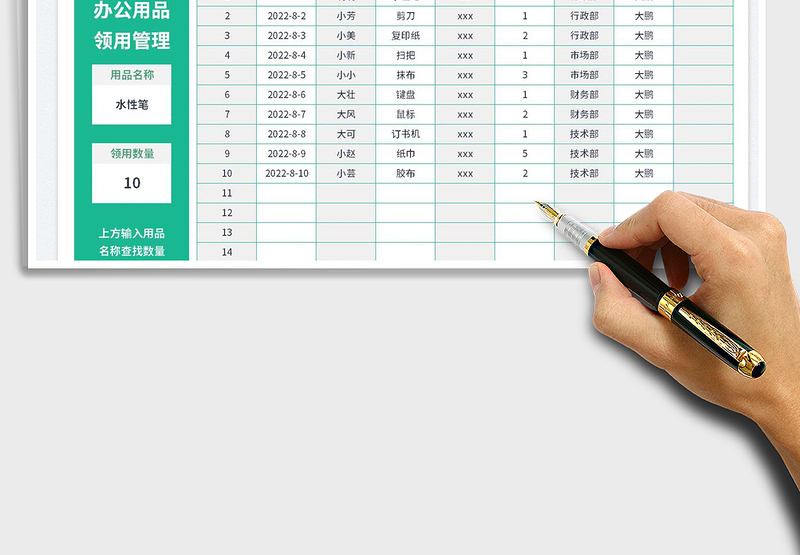 2025单位办公用品领用管理表免费下载