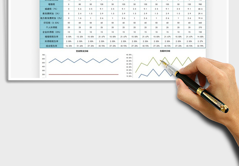 2024年税金交纳情况及税负率分析表免费下载