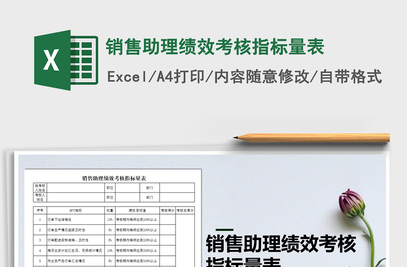 2025年销售助理绩效考核指标量表