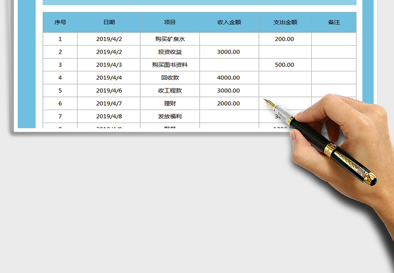 2025年财务收支明细表（自动统计+按时间段查询）