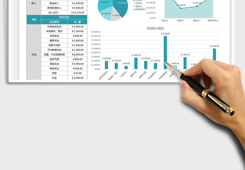 2025家庭财务收入支出分析表免费下载
