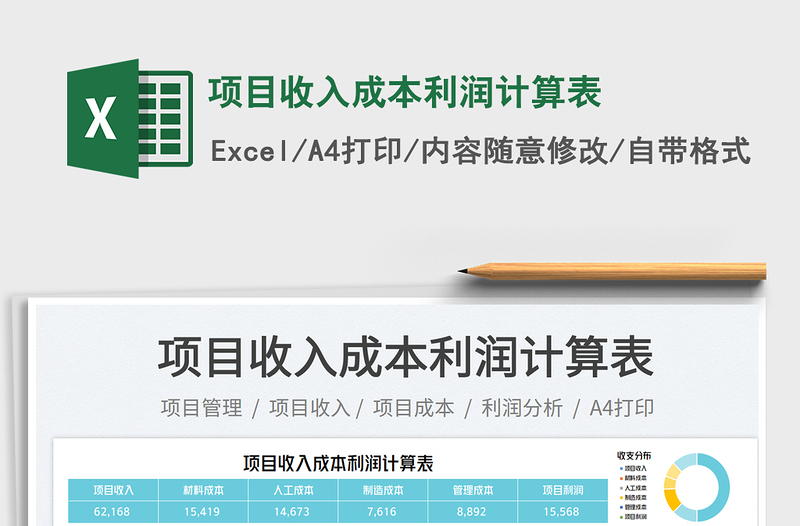 2025项目收入成本利润计算表免费下载