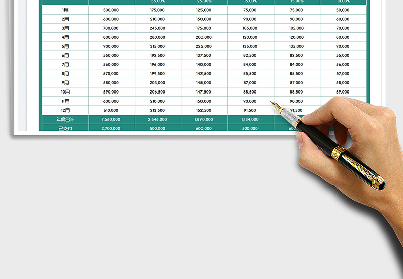 股东利润分红分配表