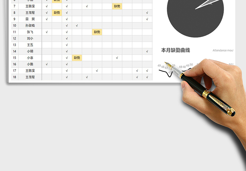2025年学生上课签到表（内置公式）