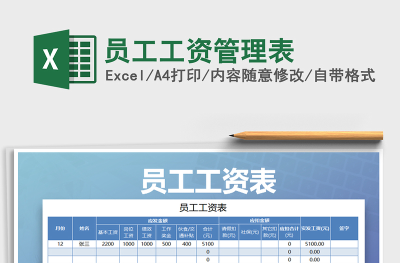 2025年员工工资管理表